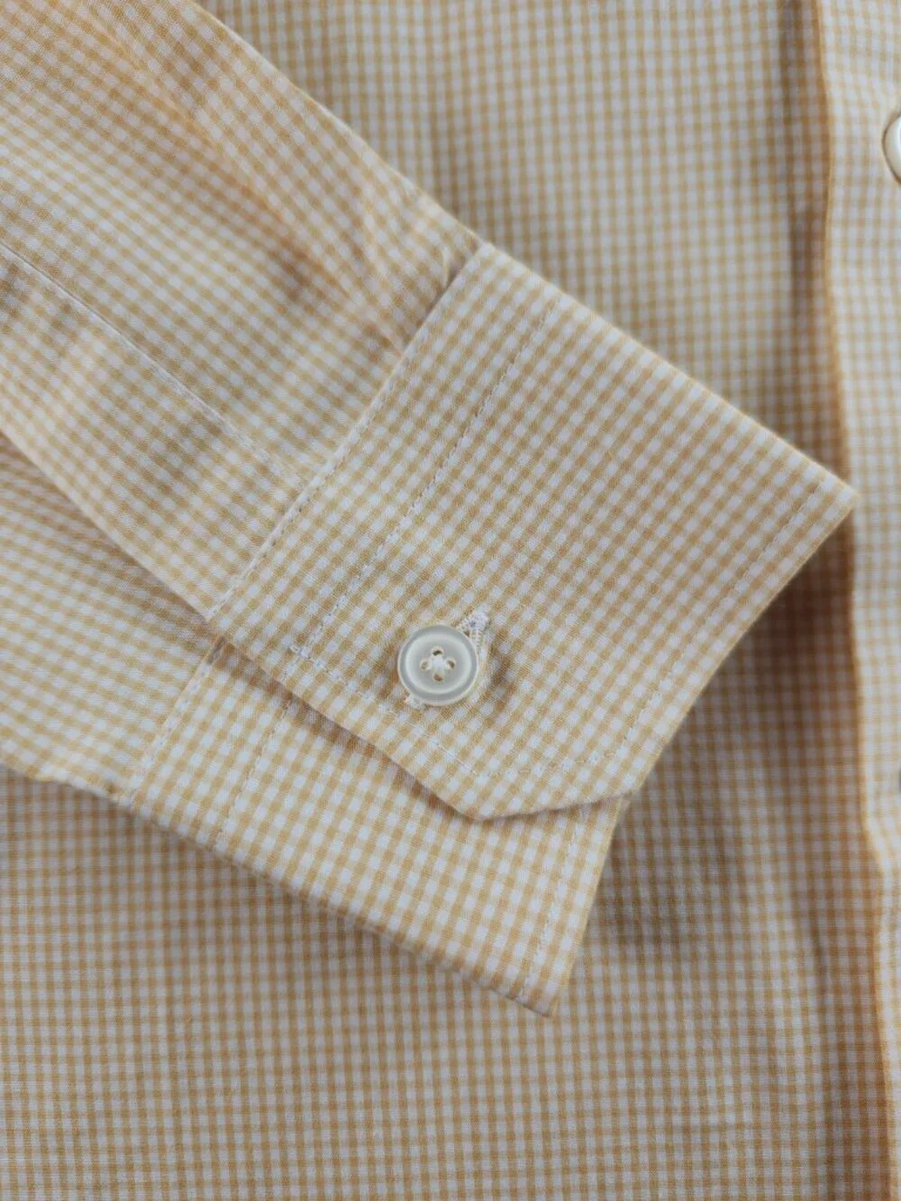 NWT Banana Republic Long Sleeve Button Up Shirt Yellow Check Medium Slim Men